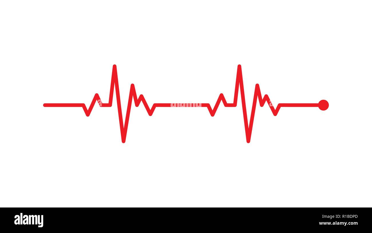 Herzrhythmus, Elektrokardiogramm, EKG - EKG-Signal, Herzschlag Pulse Line Konzept Design auf weißem Hintergrund Stock Vektor
