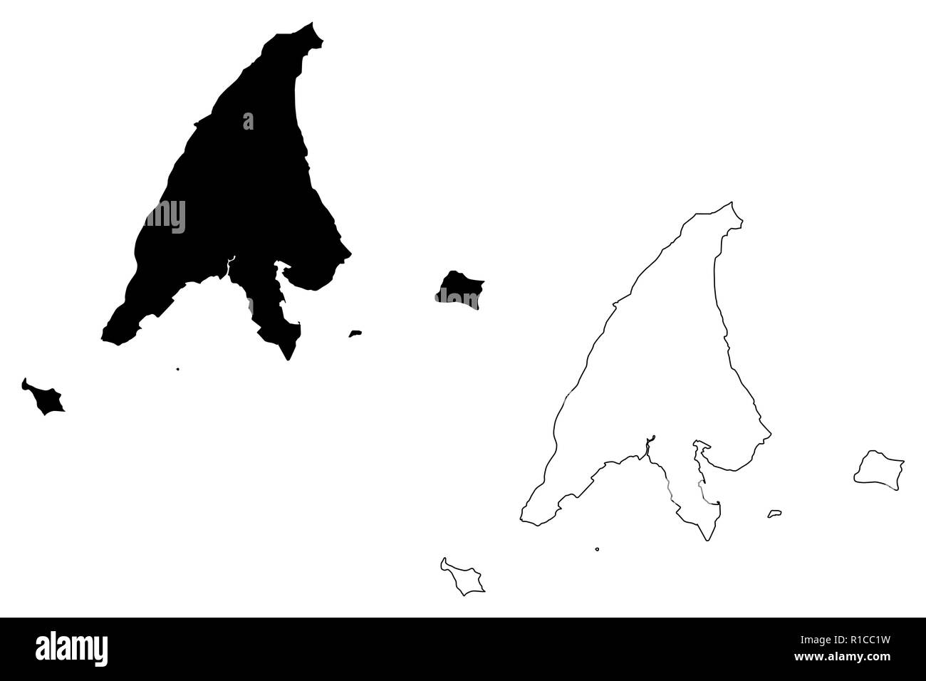 Labuan (Landkreise, von Malaysia, Föderation Malaysia) Karte Vektor-illustration, kritzeln Skizze Bundesgebiet Labuan (pear Stock Vektor