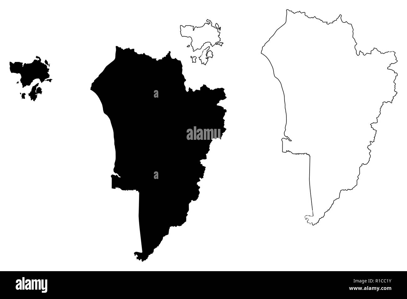 Kedah (Landkreise, von Malaysia, Föderation Malaysia) Karte Vektor-illustration, kritzeln Skizze Kedah Darul Aman Karte Stock Vektor