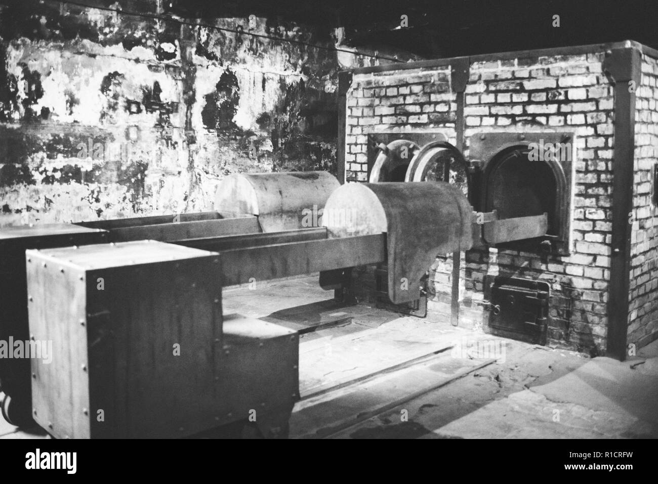 Auschwitz Nazi Konzentrations- und Vernichtungslager. Krematorium Backofen in Auschwitz. Auschwitz, deutsch besetzten Polen, Europa Stockfoto