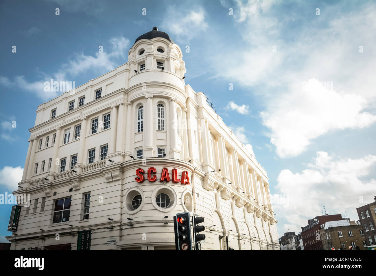 Scala Disco und Live Musik Veranstaltungsort in der Nähe von King's Cross auf Pentonville Road, London, England, Großbritannien Stockfoto