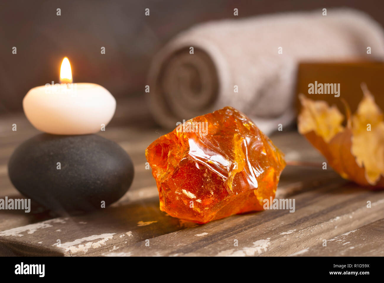 Brennende Kerze closeup Stockfoto
