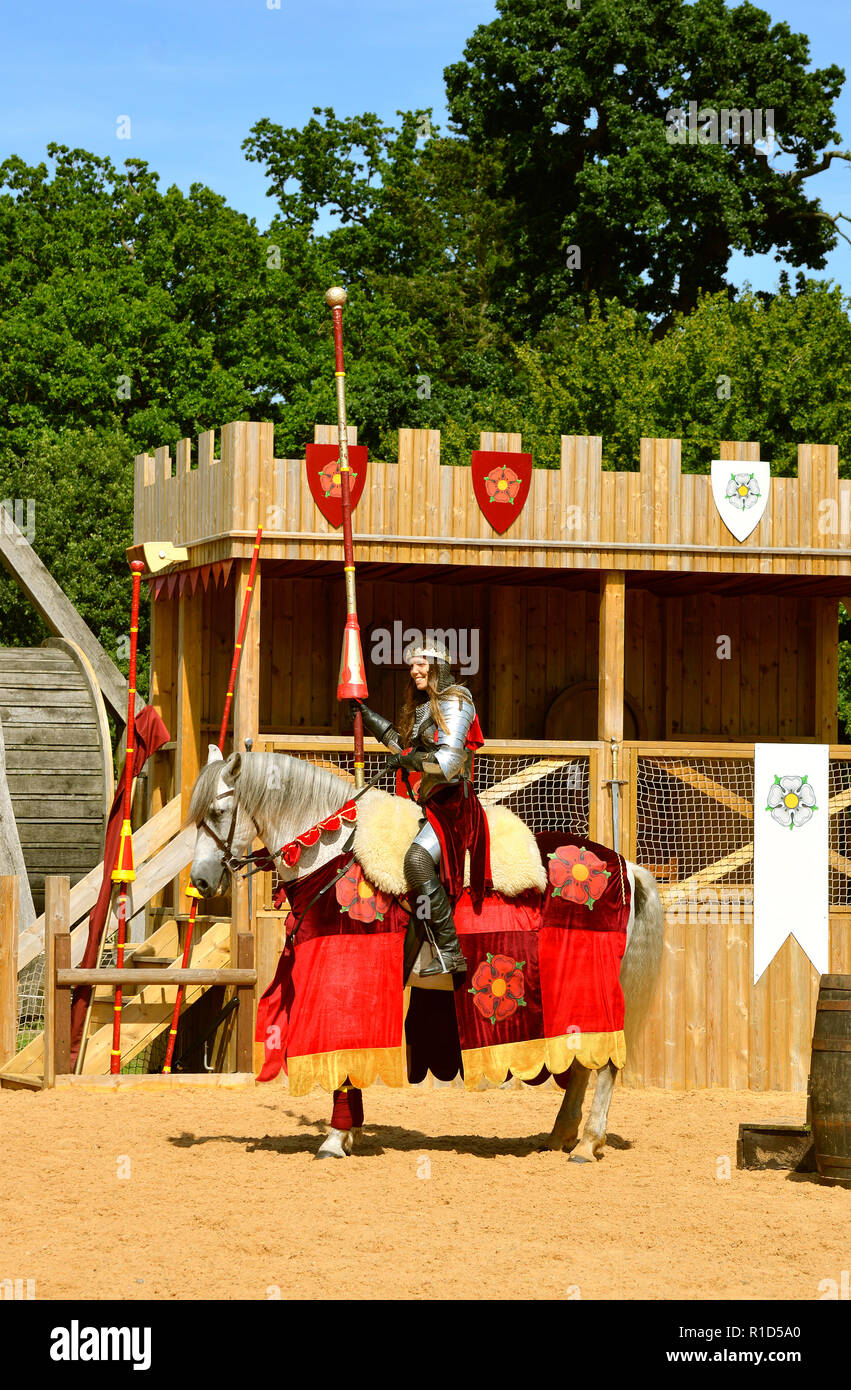 Krieg der Rosen reenactment an der Warwick Castle Stockfoto
