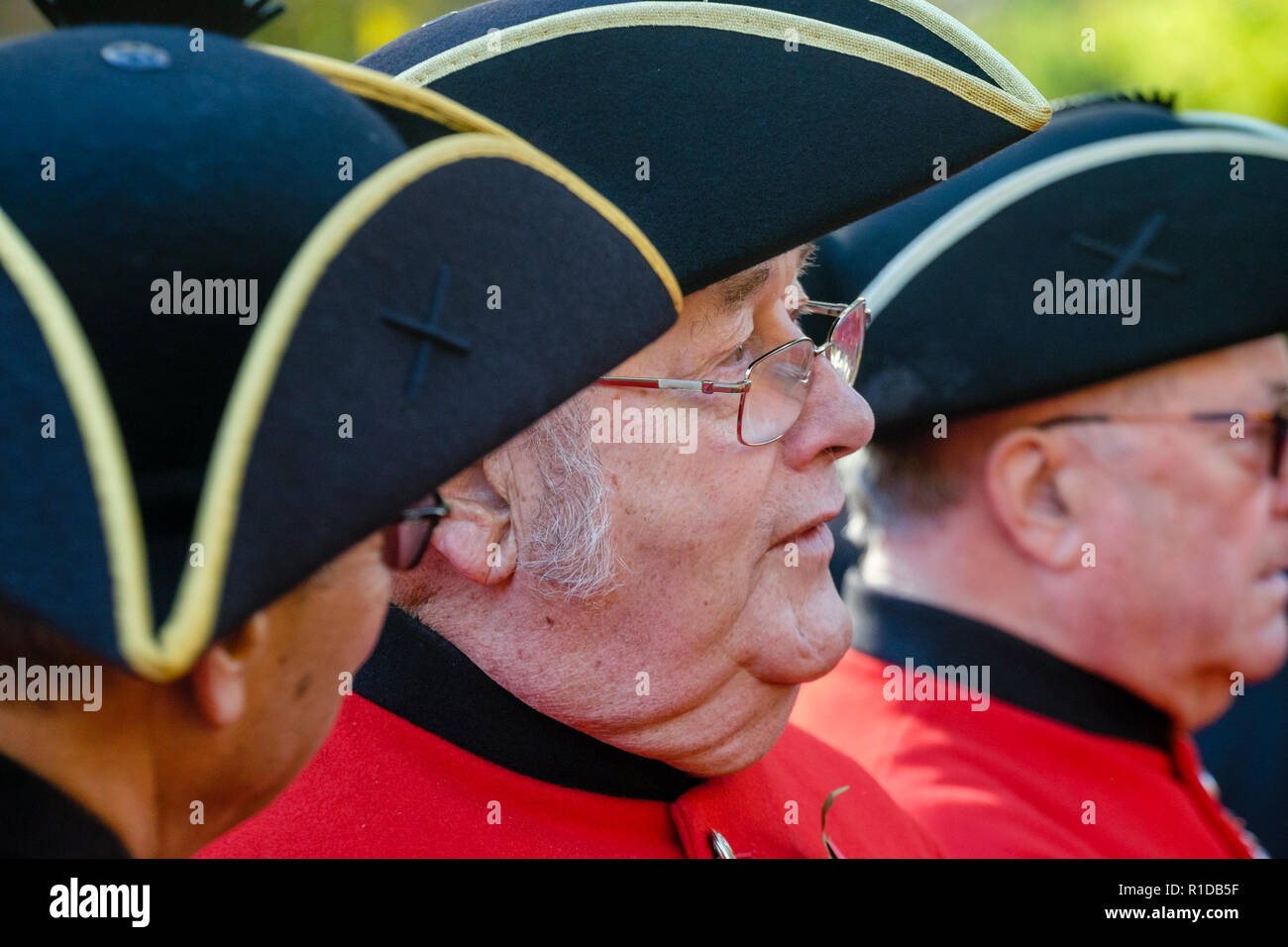 London, Großbritannien. 11. November 2018. Militärischen Veteranen nehmen an der Erinnerung Tag der Parade zum Gedenken an den 100. Jahrestag des Endes des Ersten Weltkriegs. Stockfoto