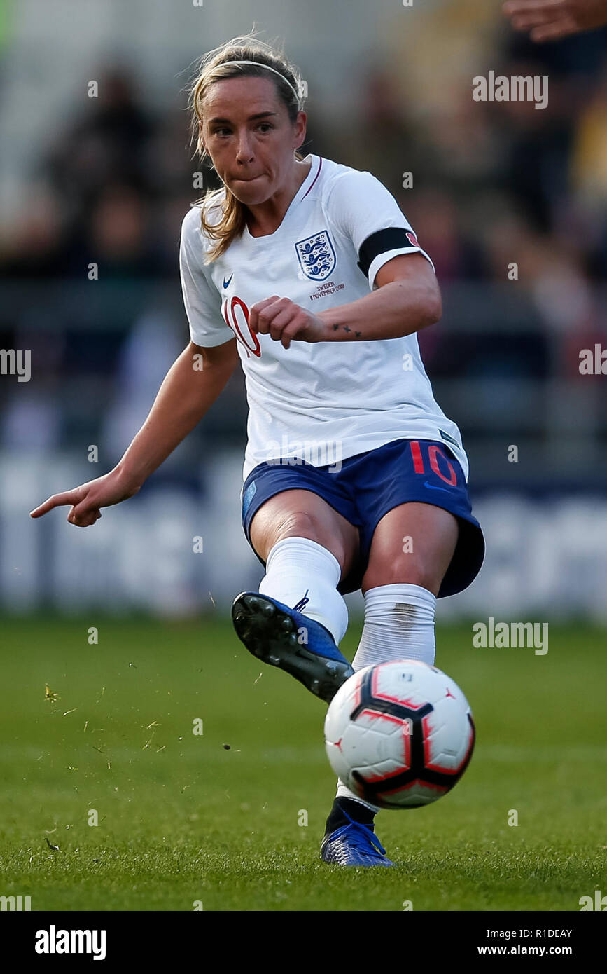 Jordan Nobby von England während der internationalen Freundschaftsspiel zwischen England und Schweden Frauen Frauen in New York Stadion am 11. November 2018 in Rotherham, England. (Foto von Daniel Chesterton/phcimages.com) Stockfoto