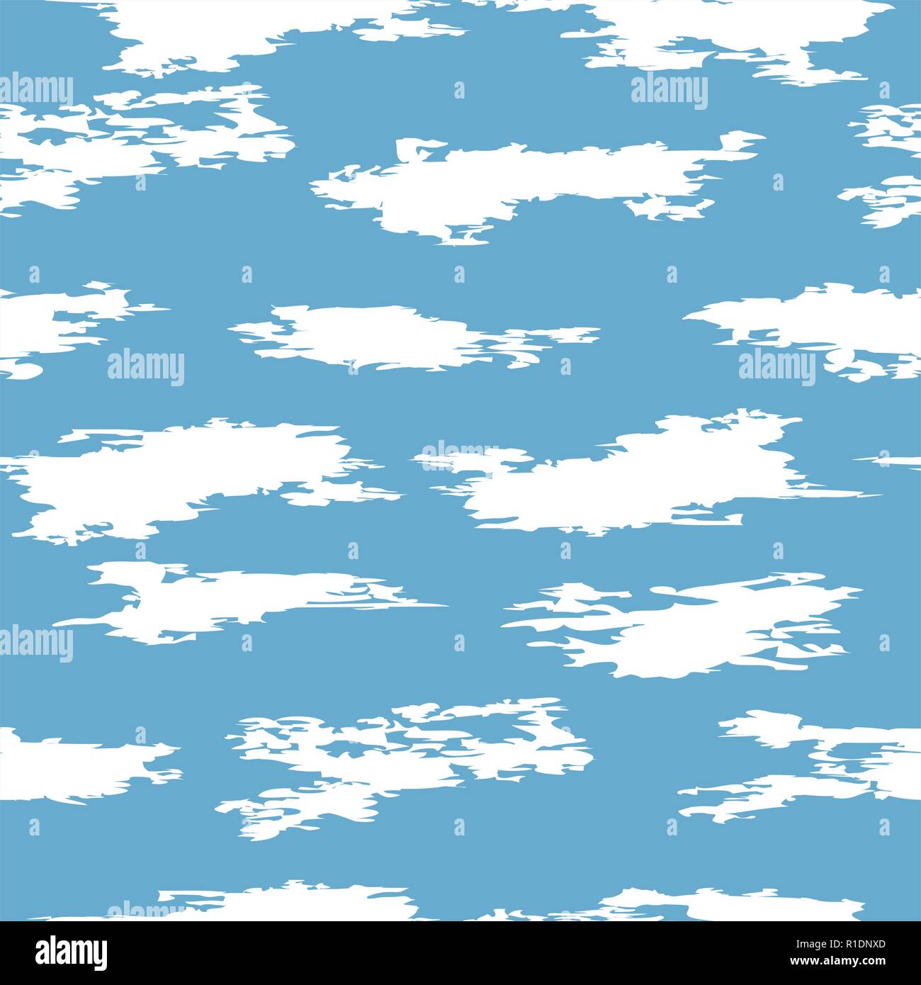 Vektor nahtlose Wolken im Himmel Muster der Weißen abstrakte wolkenartigen Formen auf blauem Hintergrund, wiederholen Sie die textilen Grafik der Wolken am Himmel Stock Vektor