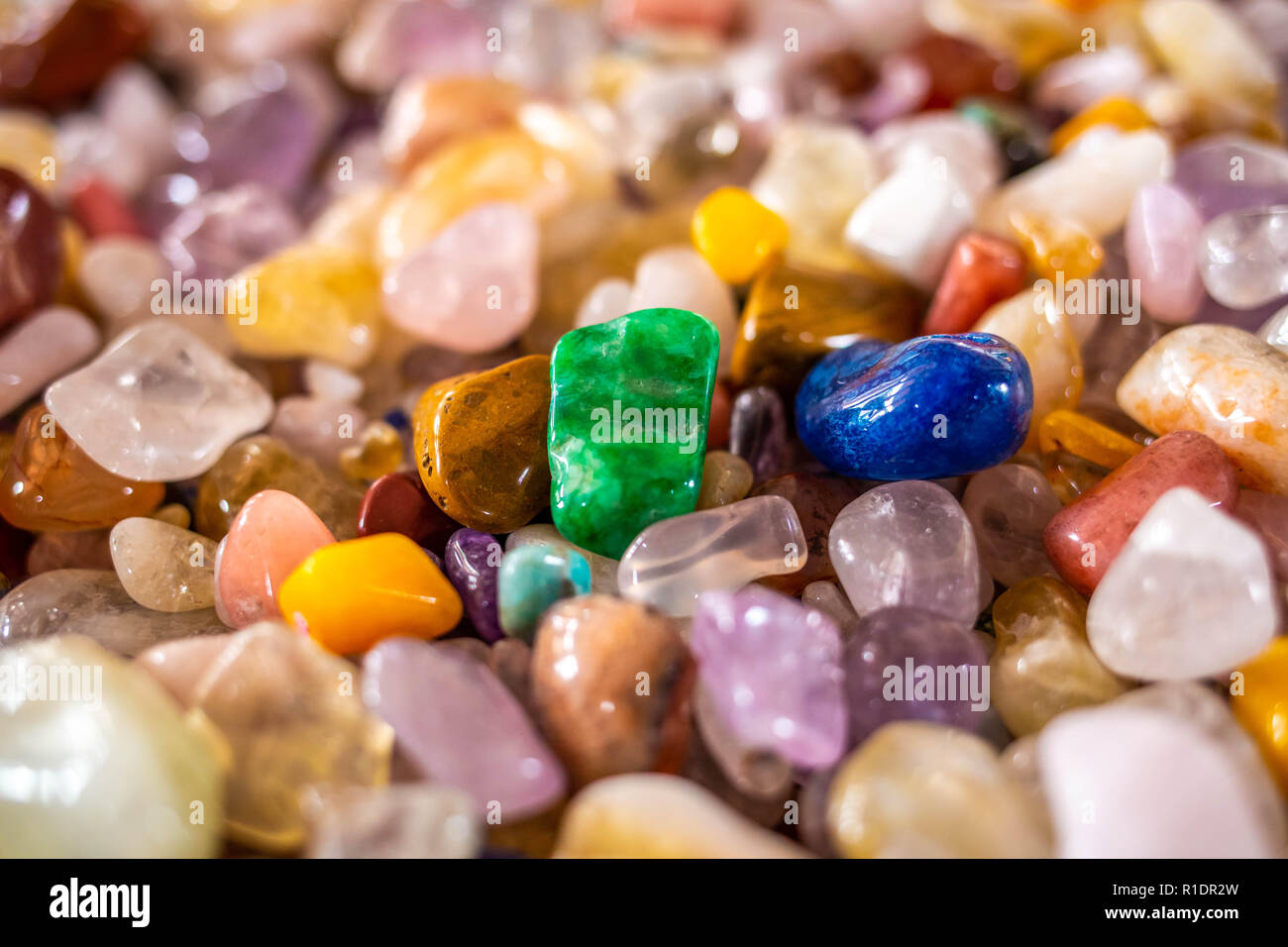 Sammlung von schönen mineralischen Steine Makro Stockfoto