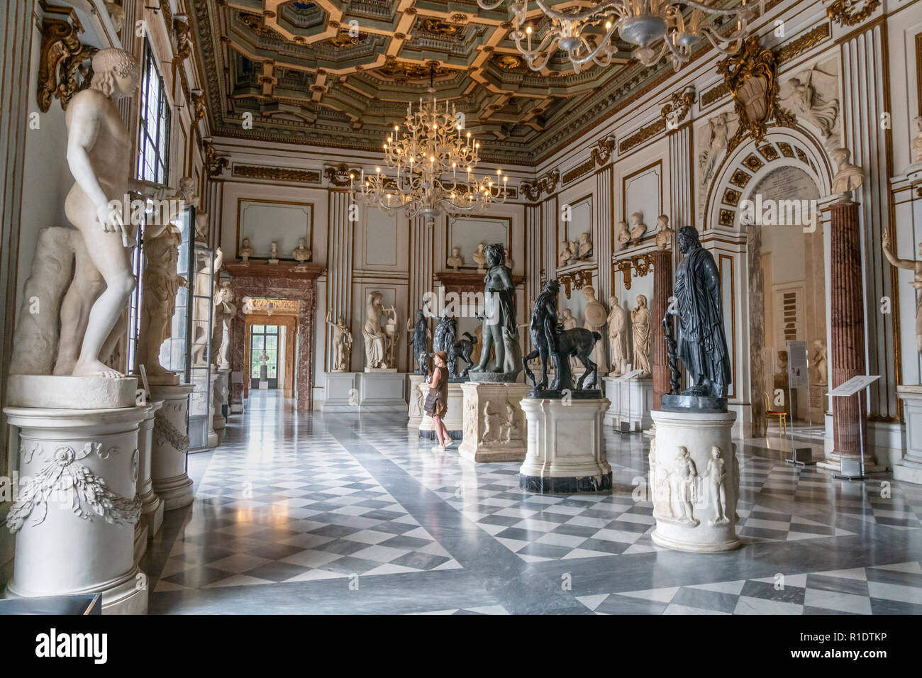 Ein Zimmer im Palazzo Nuovo, die Kapitolischen Museen, Rom, Italien. Stockfoto