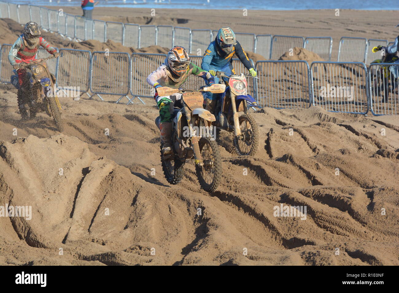 Skegness Beach Race 10 & 11 November 2018. Motocross, Enduro, Seitenwagen & Quad Racing auf Sand Stockfoto