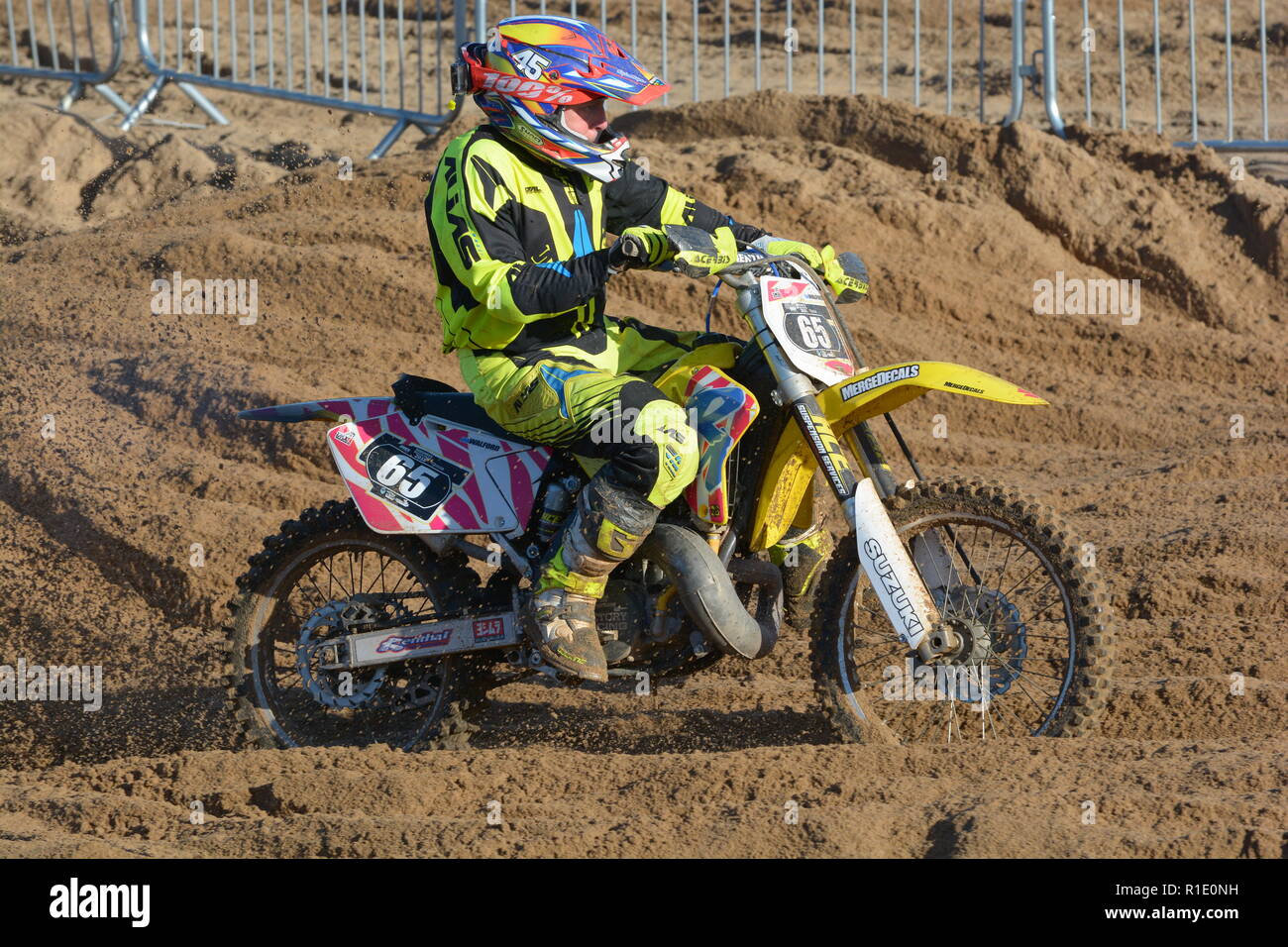 Skegness Beach Race 10 & 11 November 2018. Motocross, Enduro, Seitenwagen & Quad Racing auf Sand Stockfoto