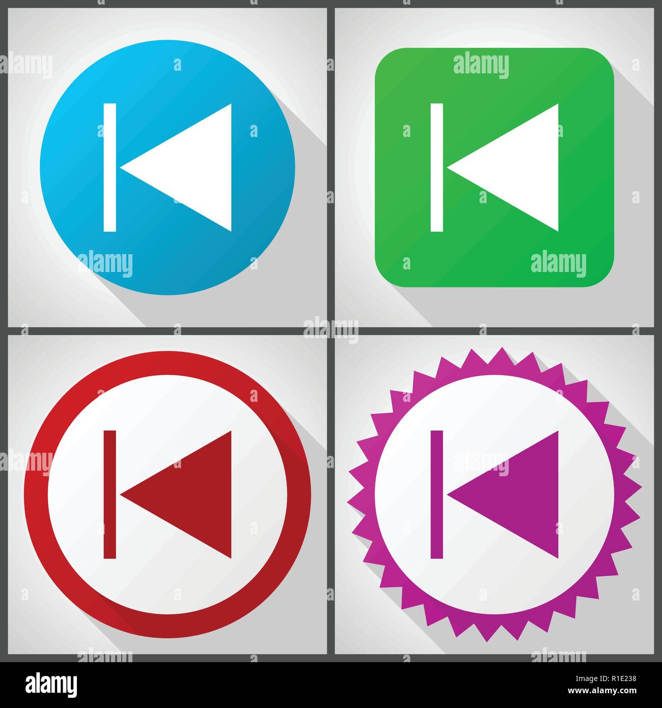 Vector Icons mit 4 Optionen. Zurück flache Design Icon Set einfach in eps 10 zu bearbeiten. Stock Vektor