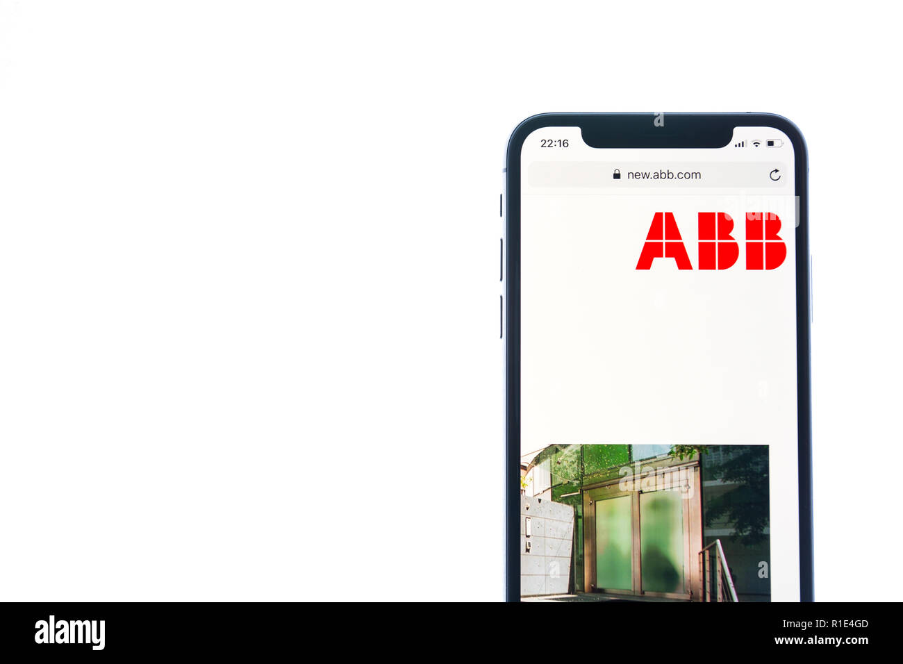 SOLOTHURN, Schweiz - 11 November, 2018: ABB-Logo auf einem modernen Smartphone angezeigt Stockfoto