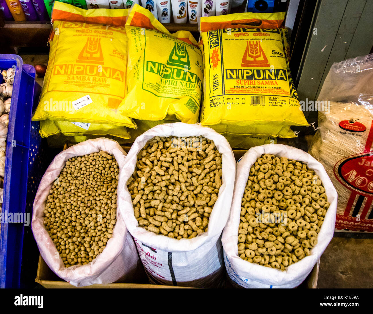 Sojaprodukte in Sri Lanka Food Market Stockfoto