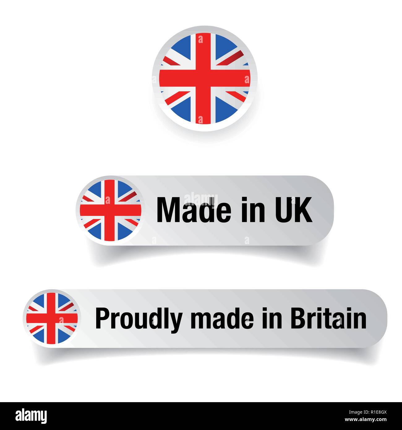 In UK label vorgenommen Stock Vektor
