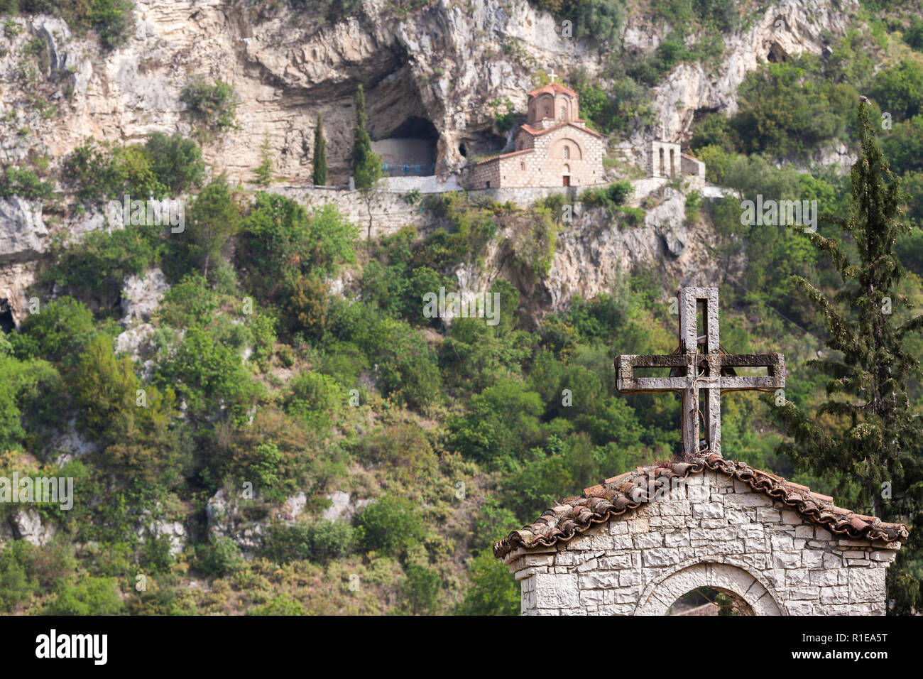 Berat, Albanien, bekannt als die Stadt der Windows. Stockfoto