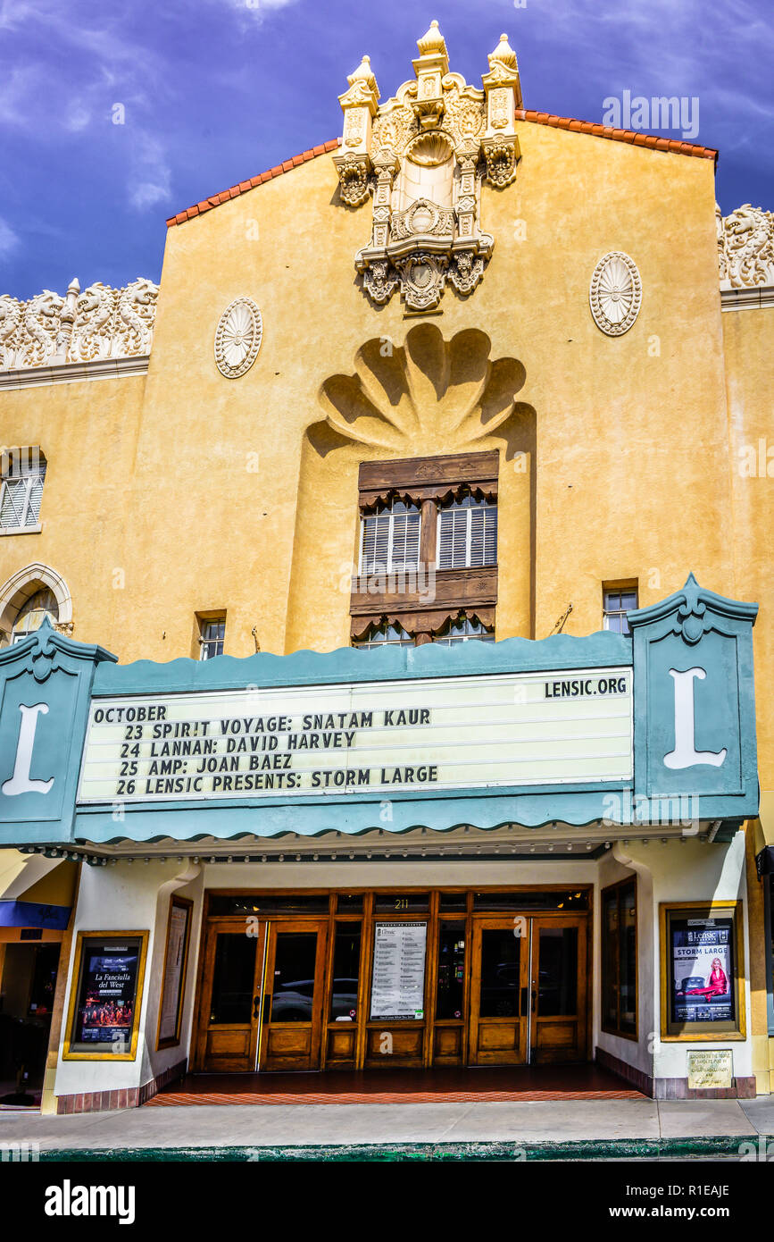 Das Mittelmeer Revival Architektur Stil der Lensic Performing Arts Center, ein beliebter Veranstaltungsort, 1931 erbaut bleibt ein beliebter Ort in Histor Stockfoto