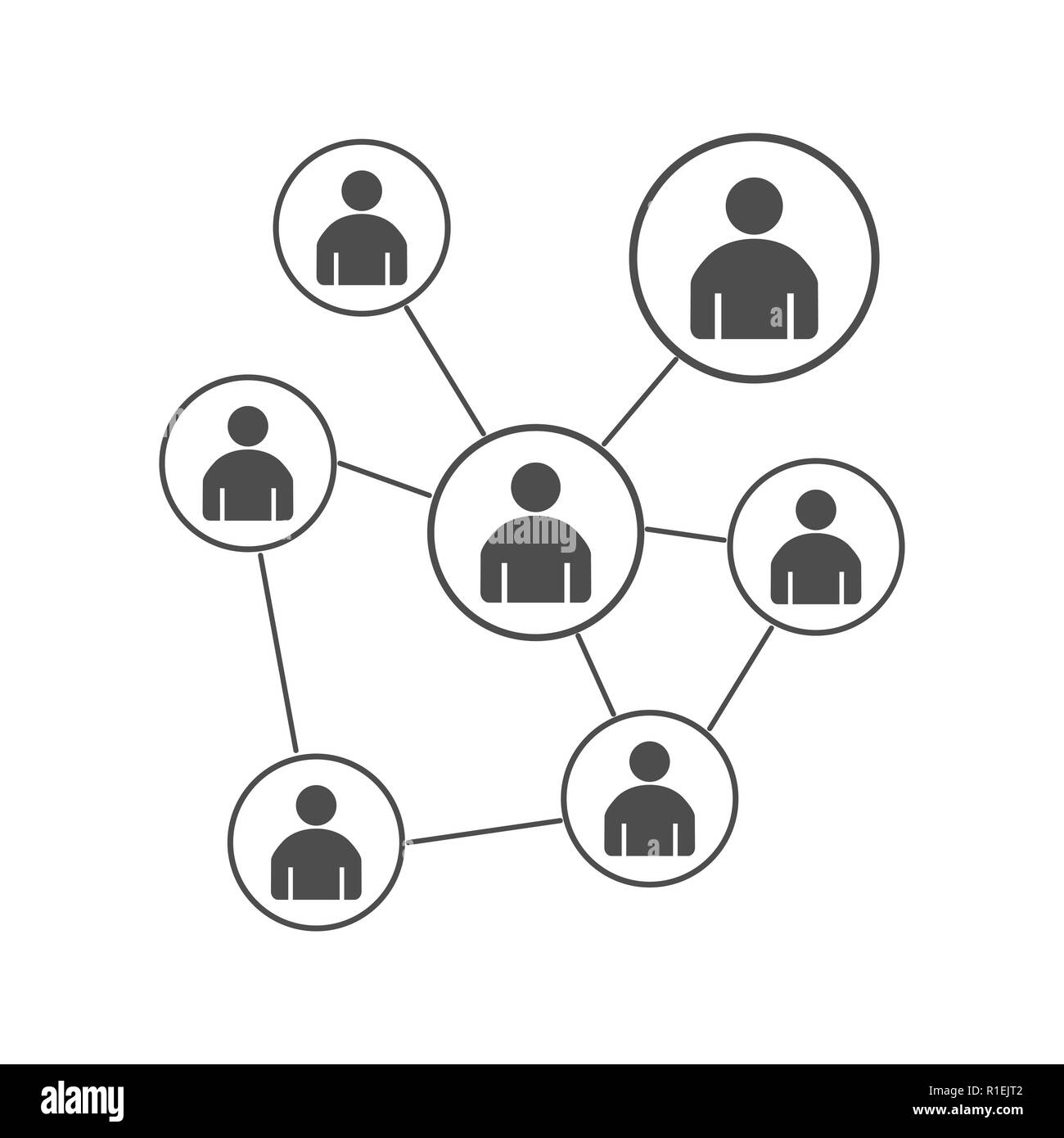 Die Menschen verbinden. Network anmelden. Vector Illustration flach Stock Vektor