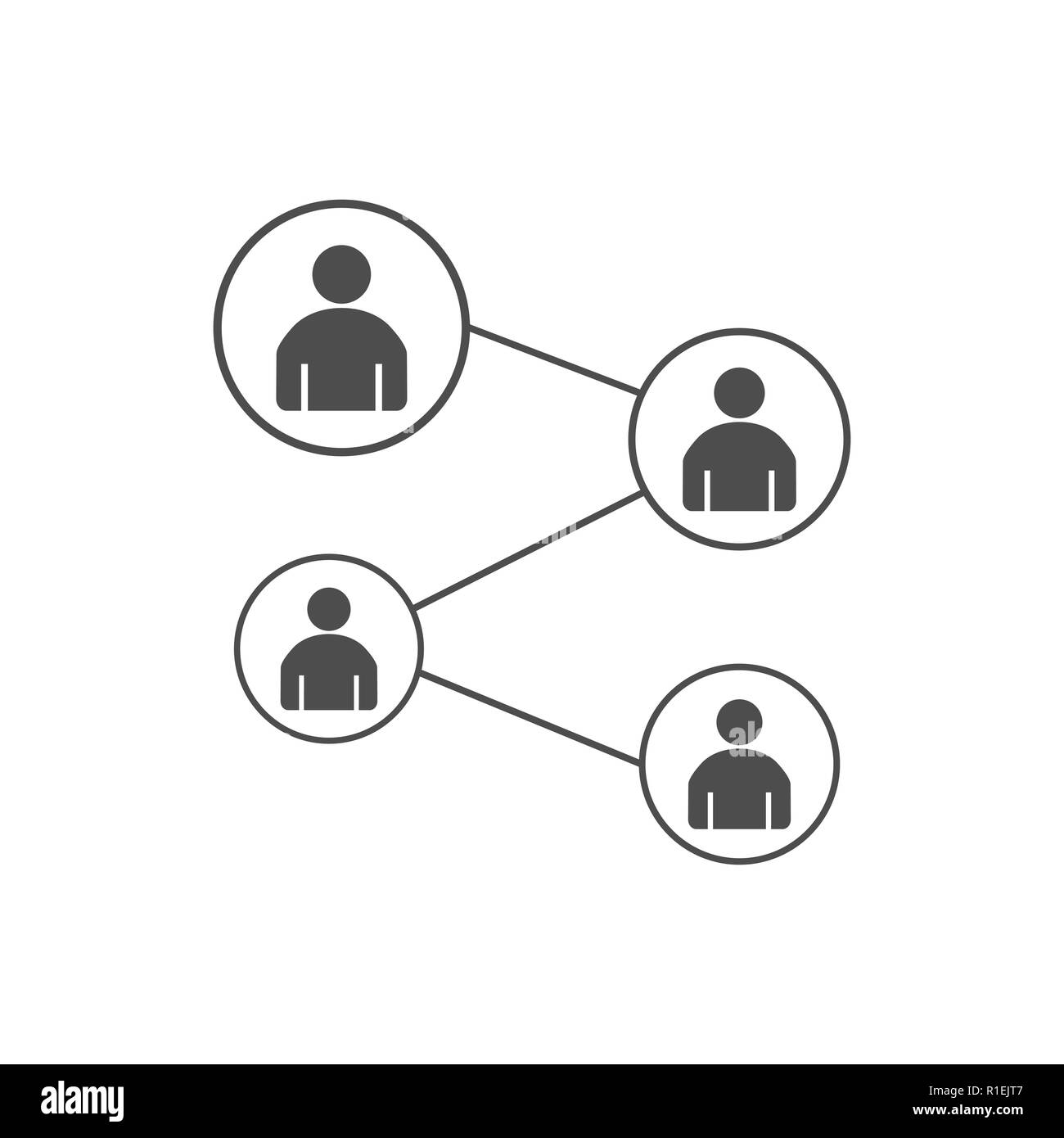 Die Menschen verbinden. Network anmelden. Vector Illustration flach Stock Vektor