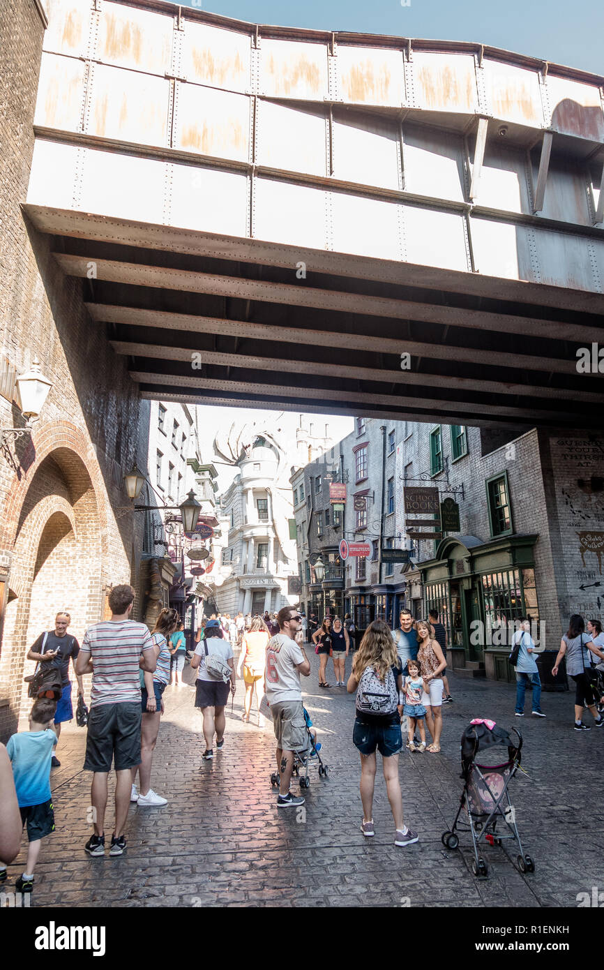 APRIL 25, 2018 - Orlando, Florida: HARRY POTTER WELT IN DEN UNIVERSAL STUDIOS. Stockfoto