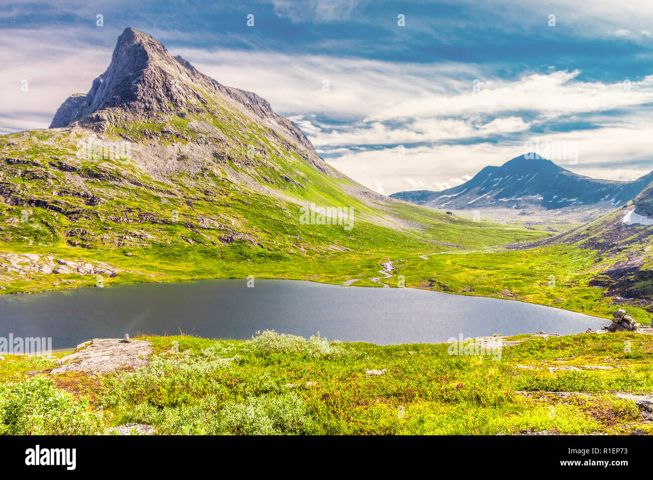 Trollstigen (Troll's Road) in Norwegen Stockfoto