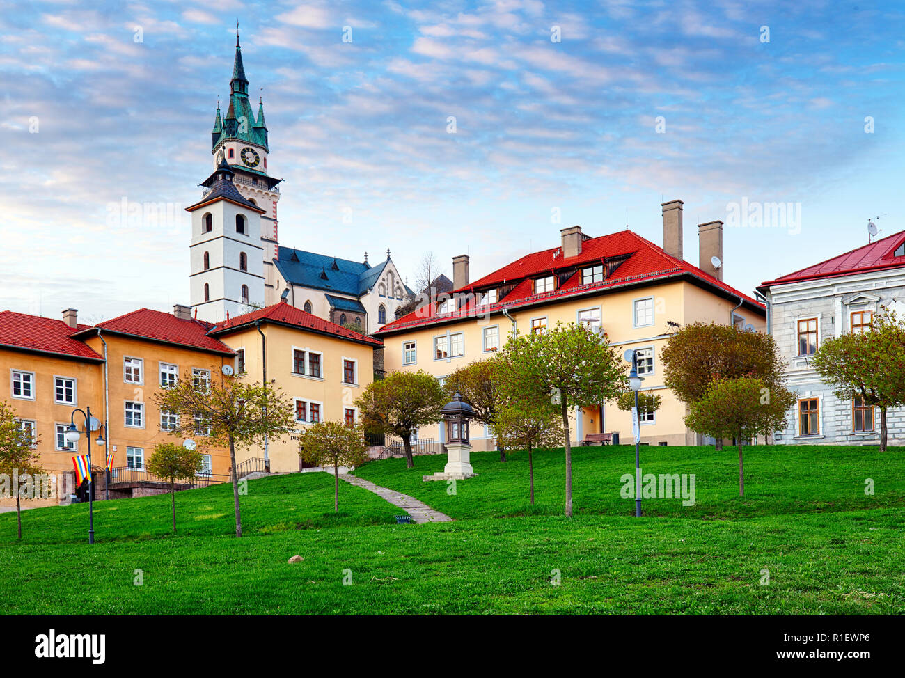 Slowakei - historische mittelalterliche Bergbaustadt Kremnica. Stockfoto