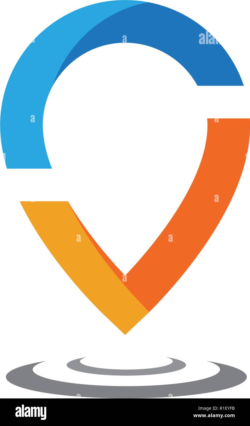 Standort punkt Symbol logo Vector Illustration Design Stock Vektor