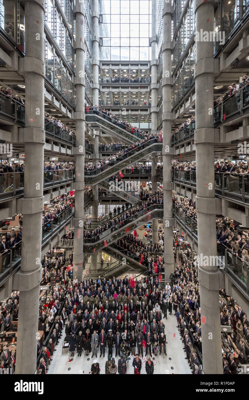 Lloyds London Trauerfeier am Armistice Day 100. Stockfoto
