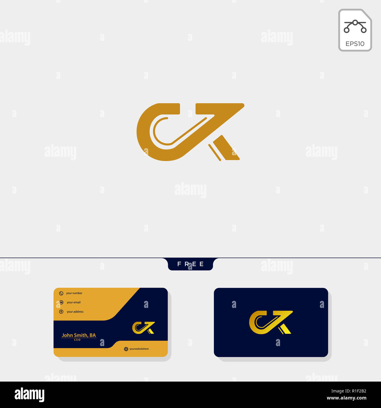 Premium erste Ck, KC, C oder K kreative logo Vorlage und Business Card
