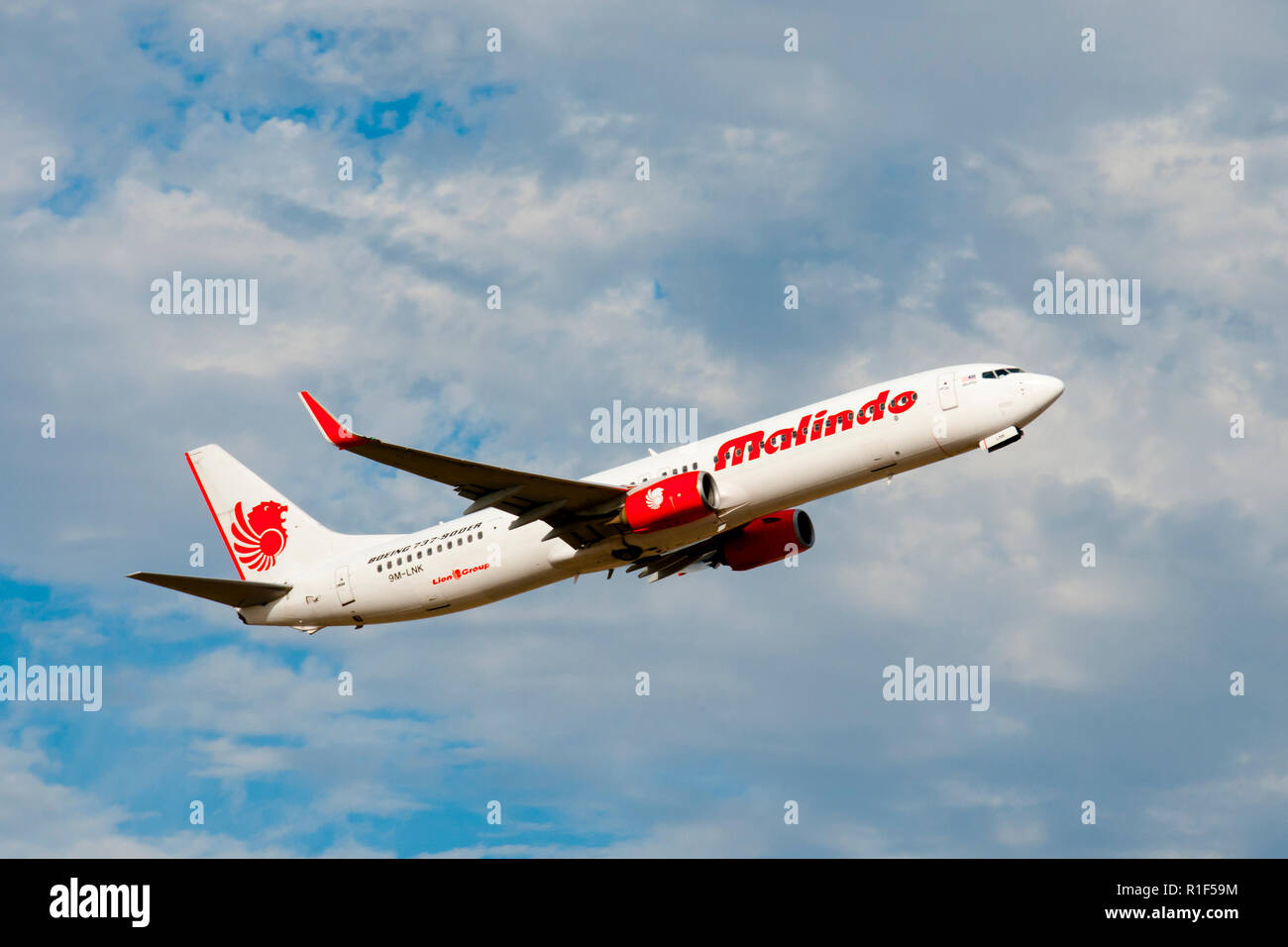 PERTH, Australien - 9 November, 2018: Start der kommerziellen Boeing 737 Next Generation von Malindo Luft Stockfoto