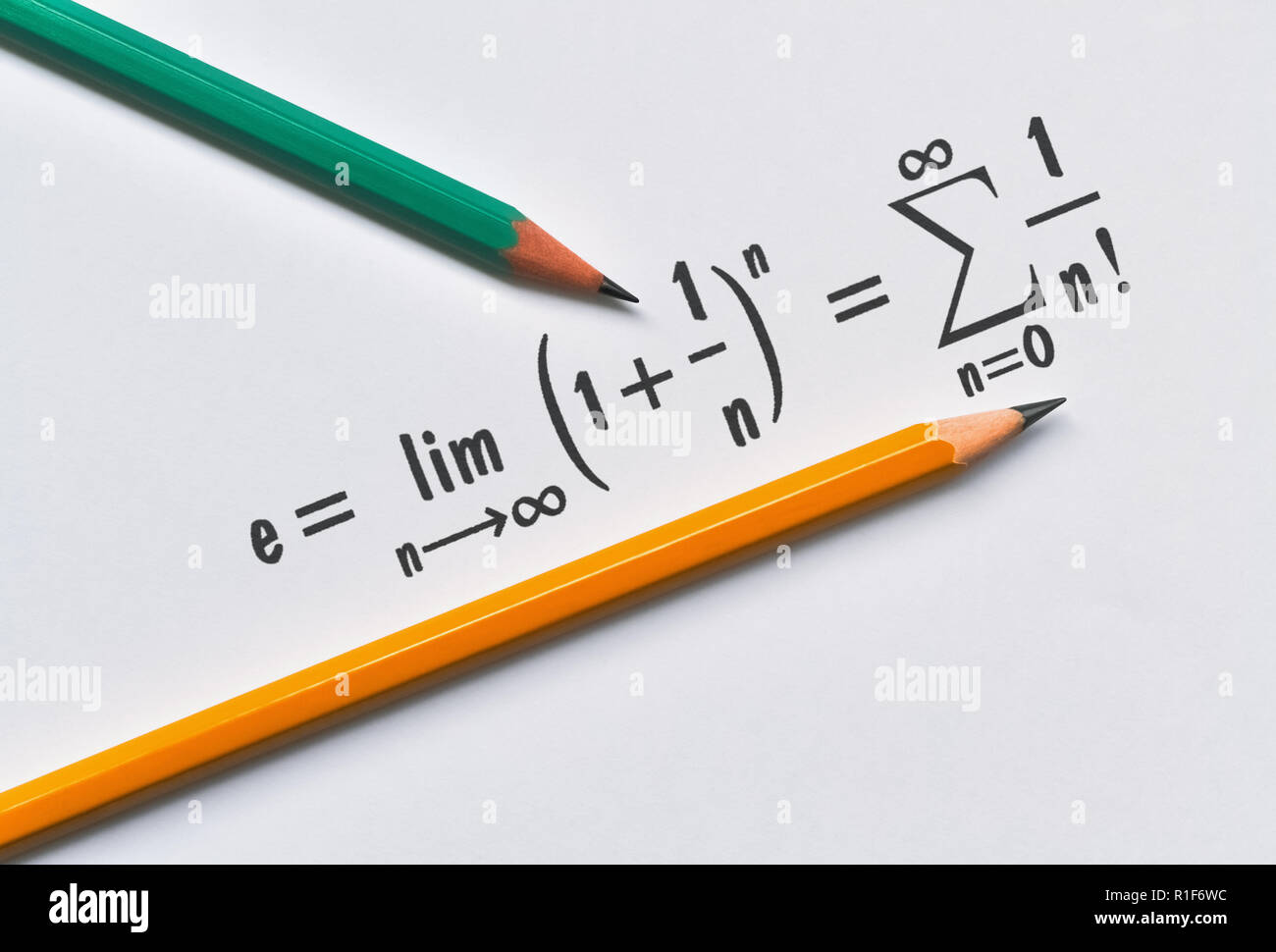 Definition der Euler ist auf zwei verschiedene Arten konstant Stockfoto