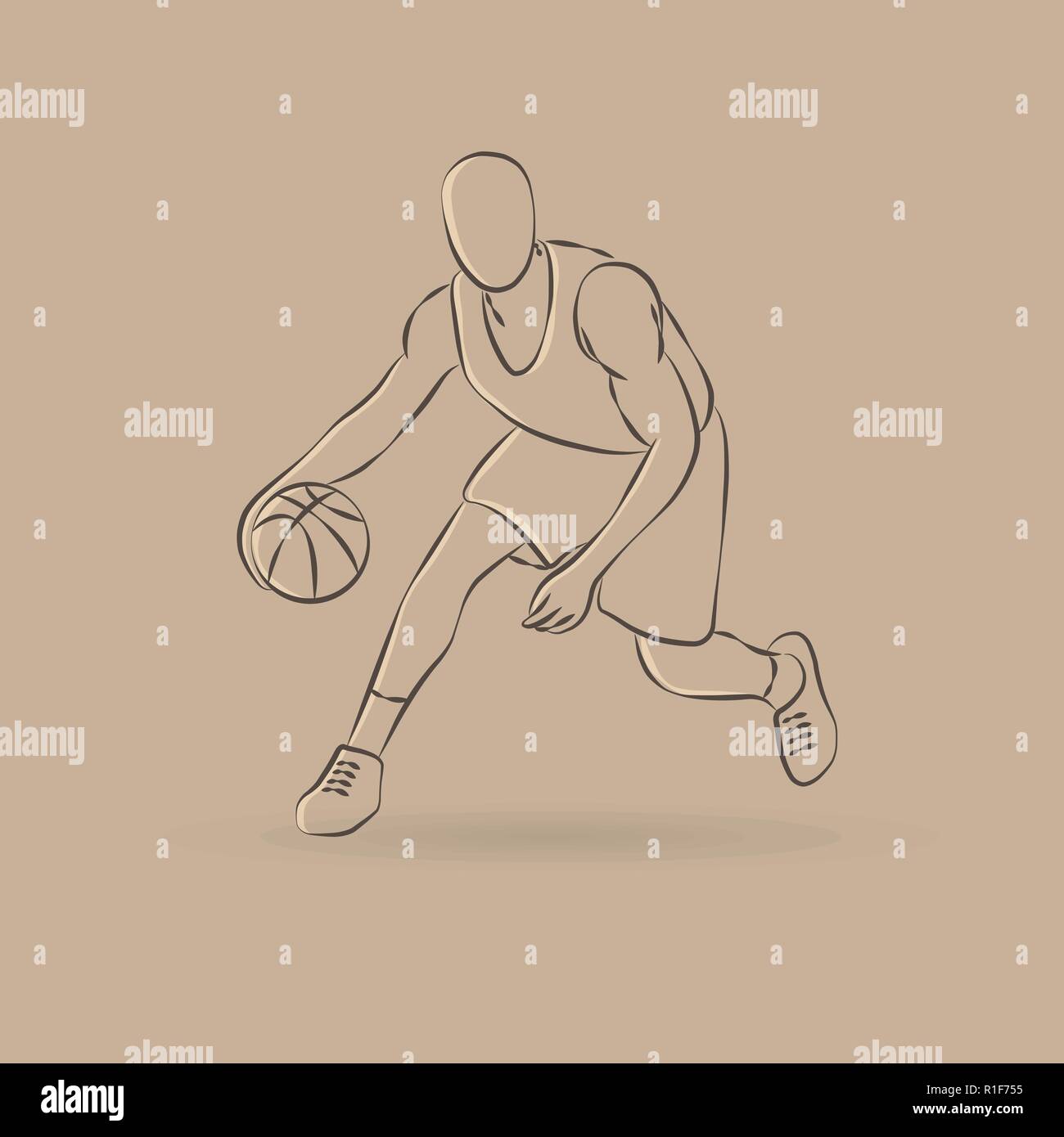 Zusammenfassung Überblick Basketball player Silhouette mit Kugel  Stock-Vektorgrafik - Alamy