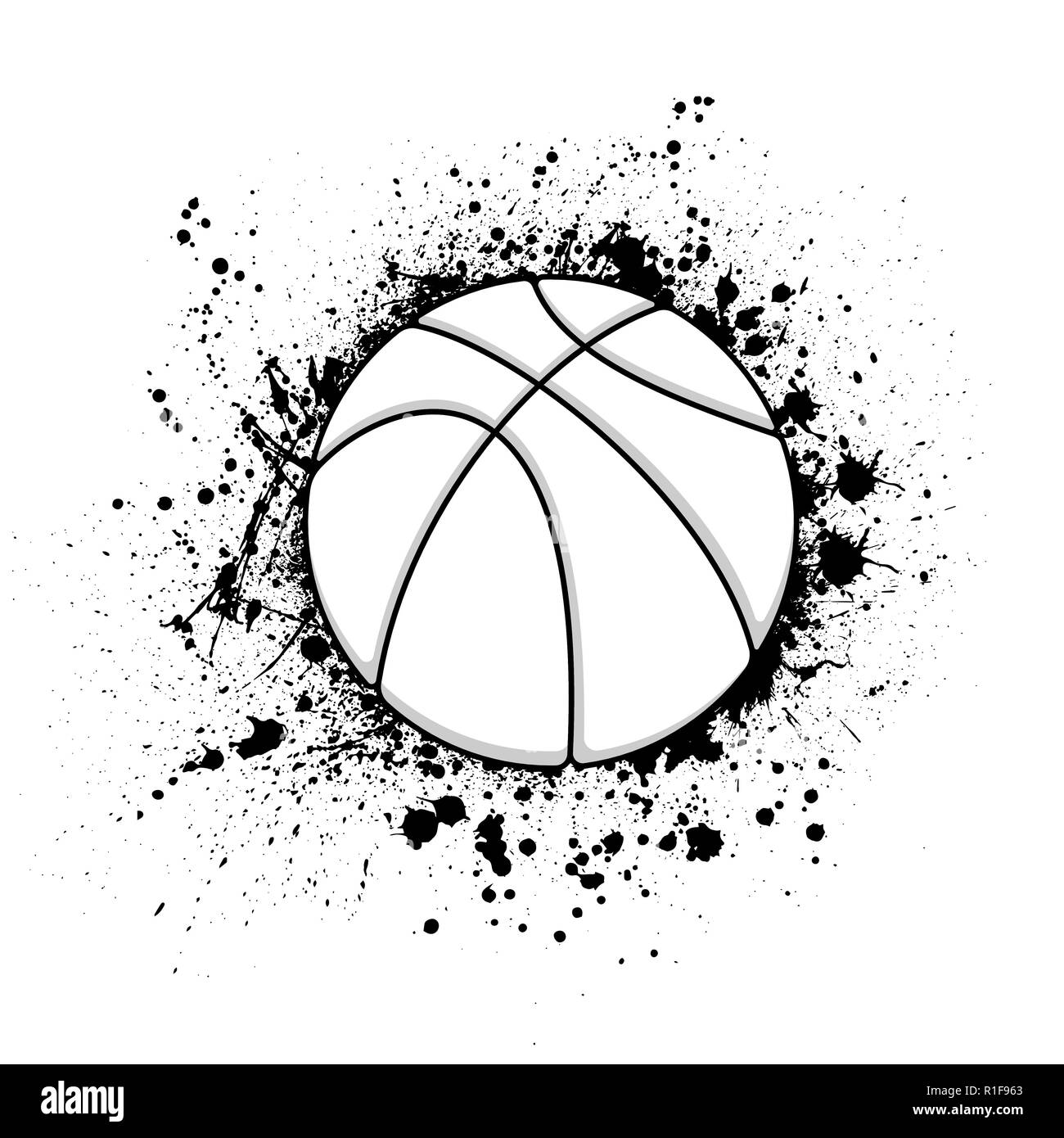 Grunge basketball Symbol auf weißem Hintergrund Stock Vektor