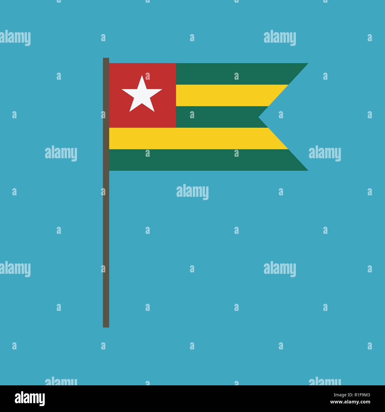 Togo Flagge Symbol in flacher Ausführung. Tag der Unabhängigkeit oder der nationalen Feiertag Konzept. Stock Vektor