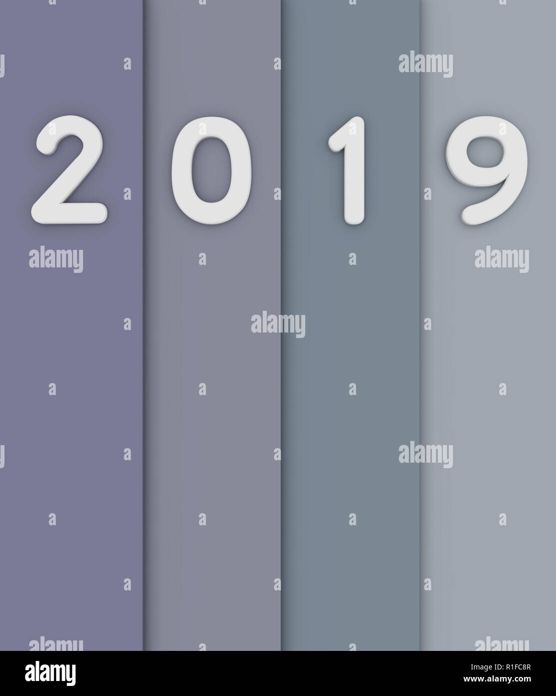 Neues Jahr 2019 Creative Design Concept-gerenderten 3D-Bild Stockfoto