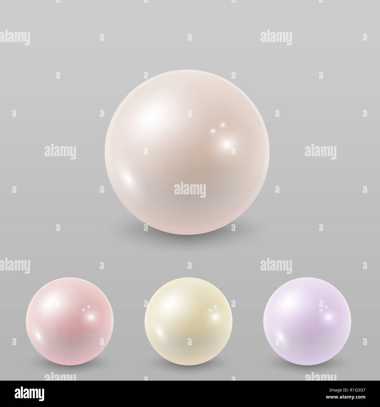 Pearl set isoliert Stock Vektor