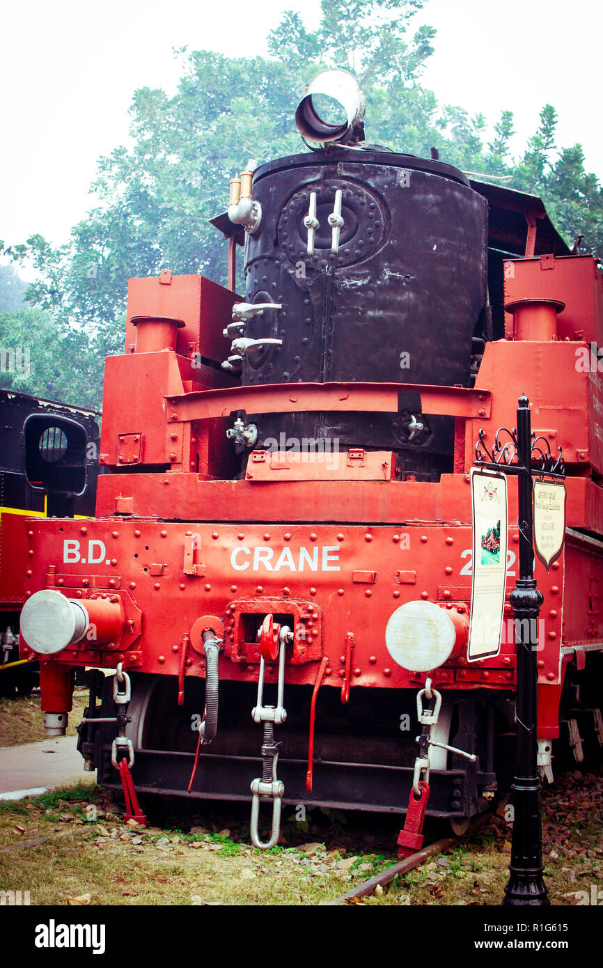 Dampflok auf Anzeige - National Rail Museum, New Delhi, Indien. Stockfoto