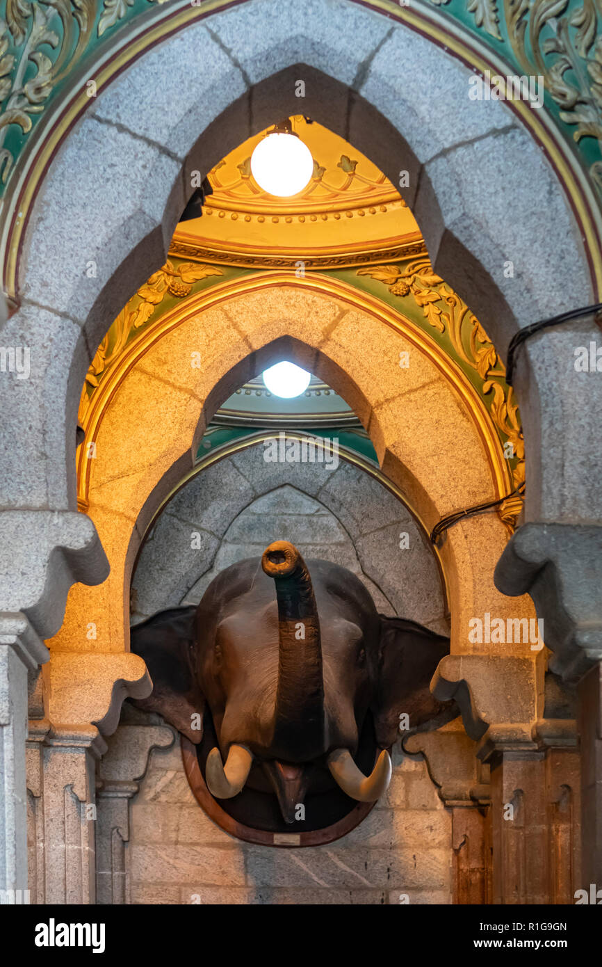 Gefüllte Elefant in Mysore Palace, Mysore, Karnataka, Indien Stockfoto