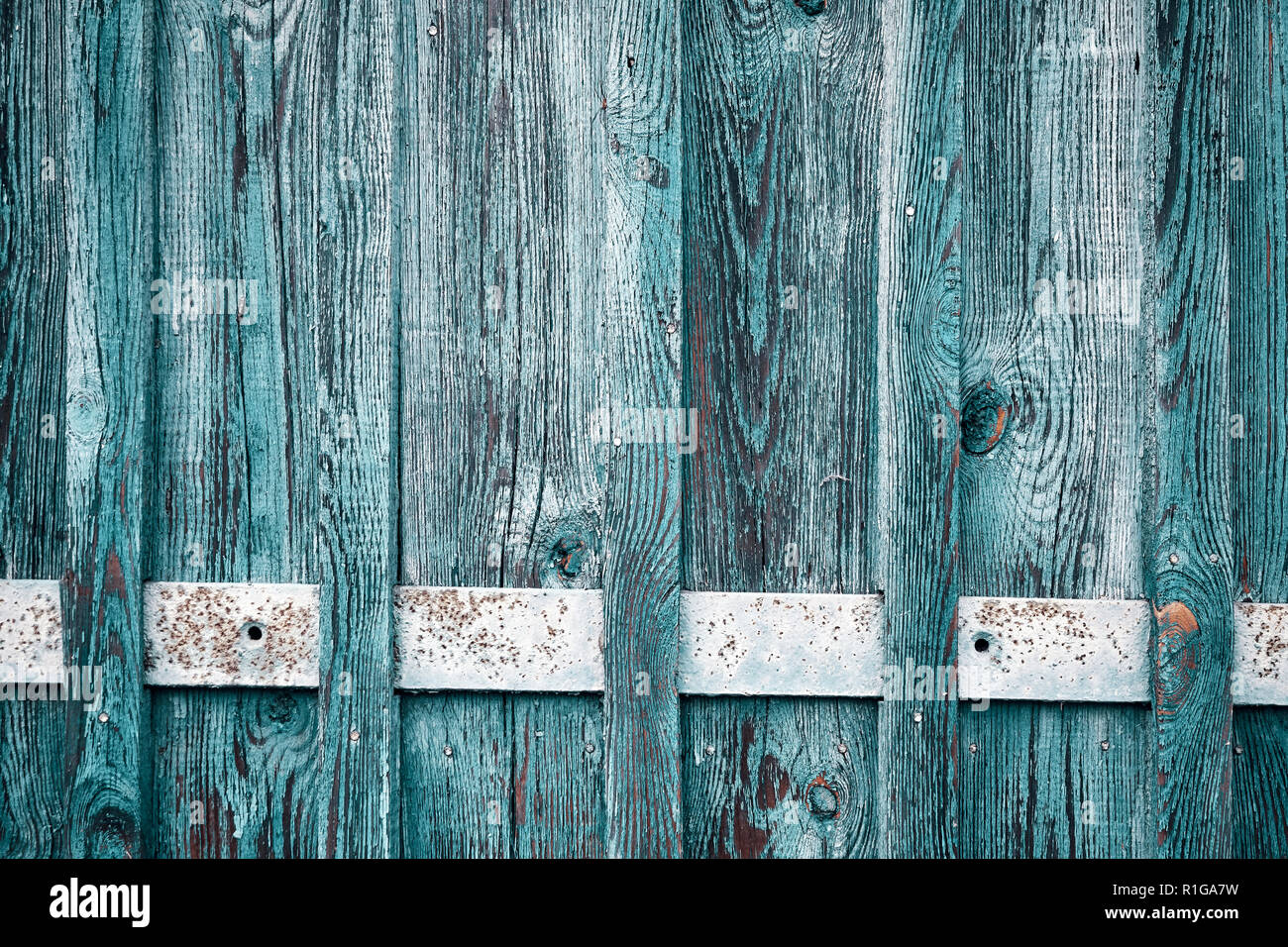 Alte hölzerne Wand abblätternde Farbe, Hintergrund oder Textur. Stockfoto