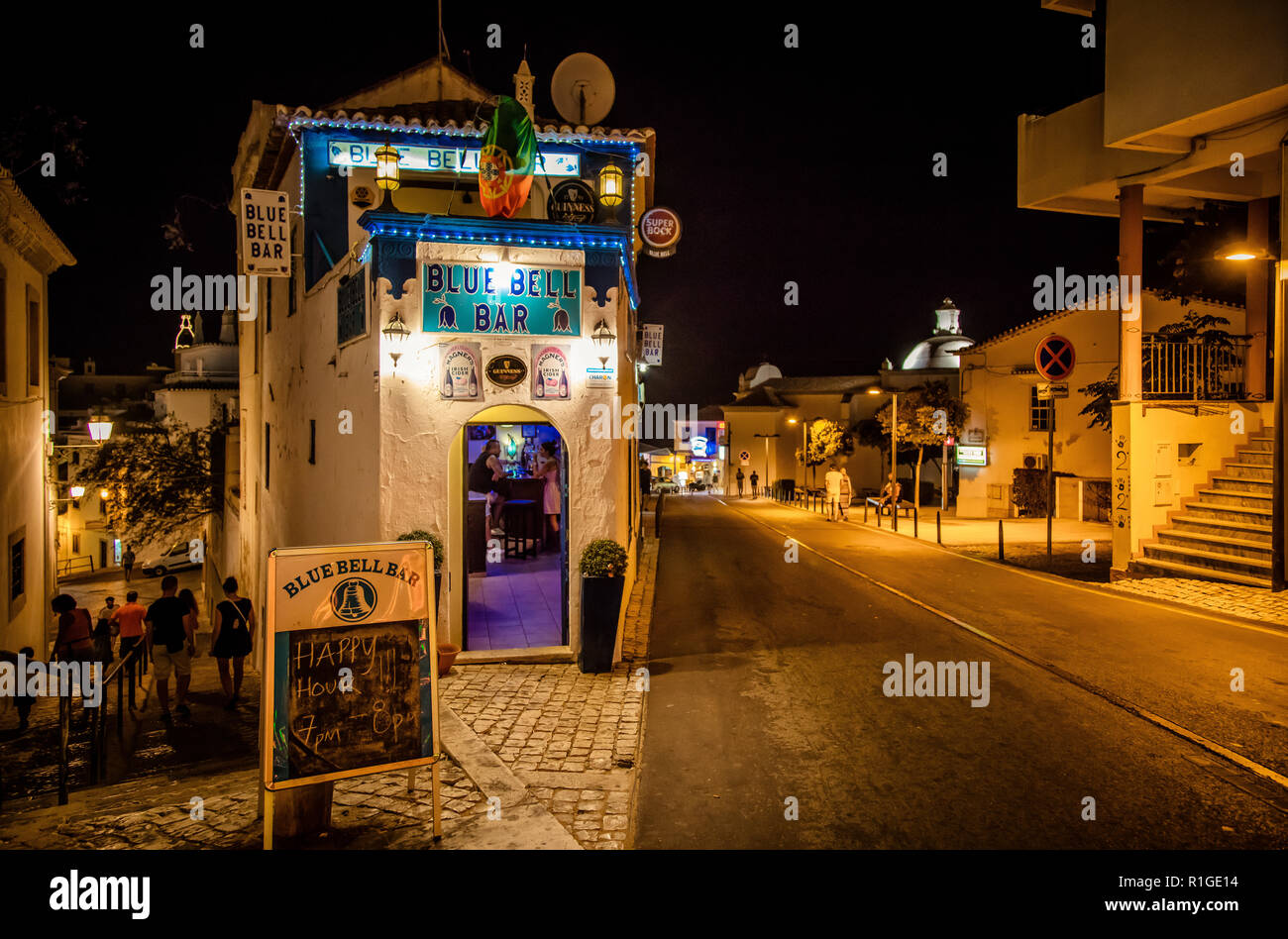 Blick auf einen Handel in Albufeira, Algarve, Portugal Stockfoto