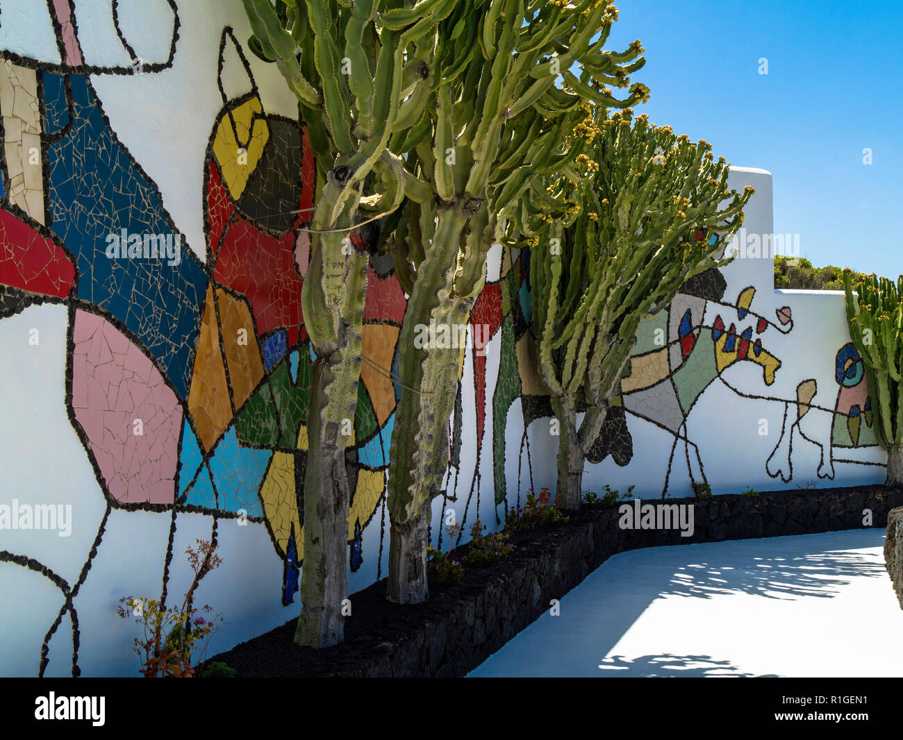Im Garten des César Manrique Foundation, El Taro de Tahiche, Lanzarote, Las Palmas, Kanarische Inseln, Spanien Stockfoto