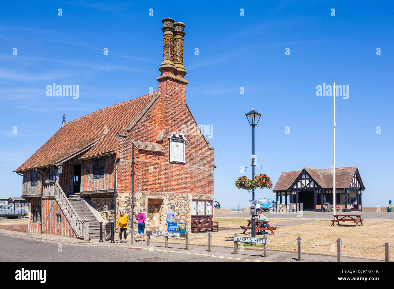 Aldeburgh Suffolk Aldeburgh Moot Hall Whitby Museum Das Moot Hall Market Cross Ort Aldeburgh Suffolk England UK GB Europa Stockfoto