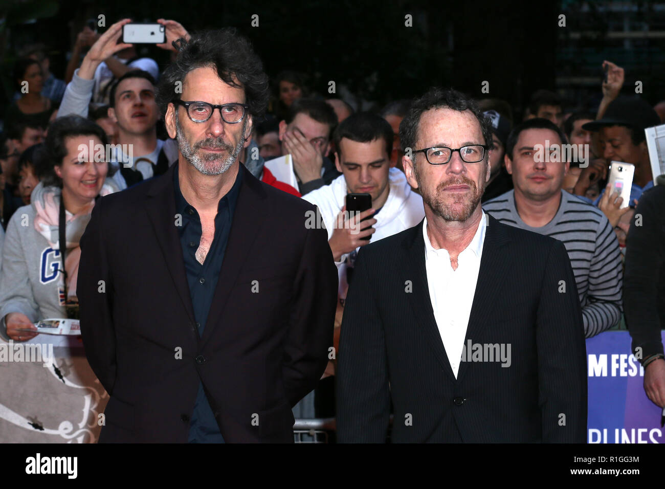 Die BFI 62 London Film Festival UK Premiere von "Die Ballade von Buster Scruggs" im Cineworld Leicester Square - Ankunft mit: Ethan Coen, Joel Coen, Wo: London, Vereinigtes Königreich, wenn: 12 Okt 2018 Credit: Mario Mitsis/WENN.com Stockfoto