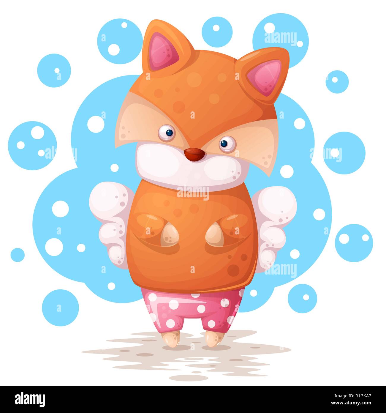 Cute Fox und Angel Wings illutration. Stock Vektor