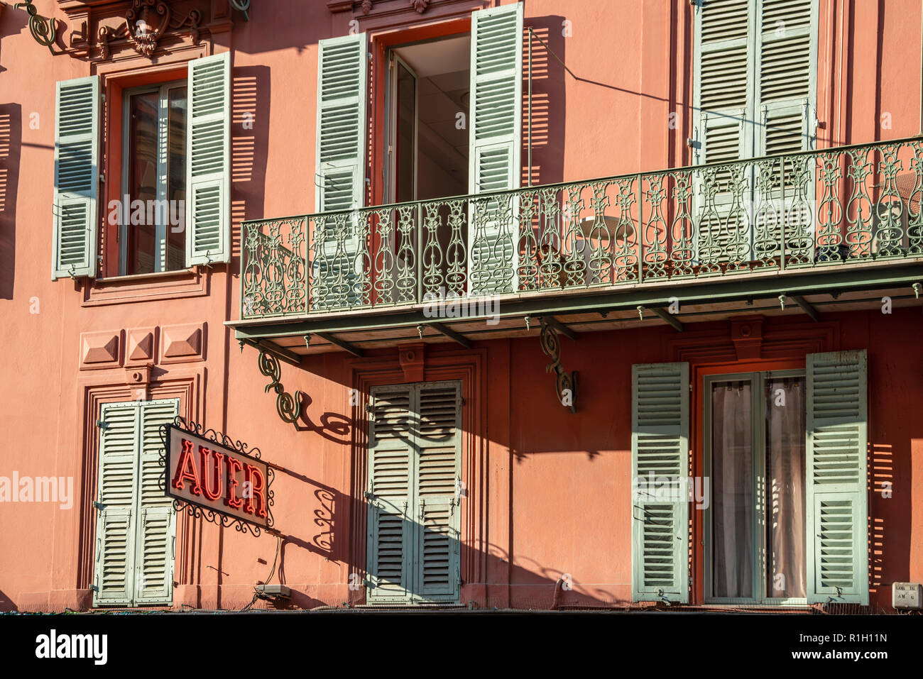 Confisserie Auer, Vieux Nice, Fassade, Cote d'Azur, Frankreich Stockfoto