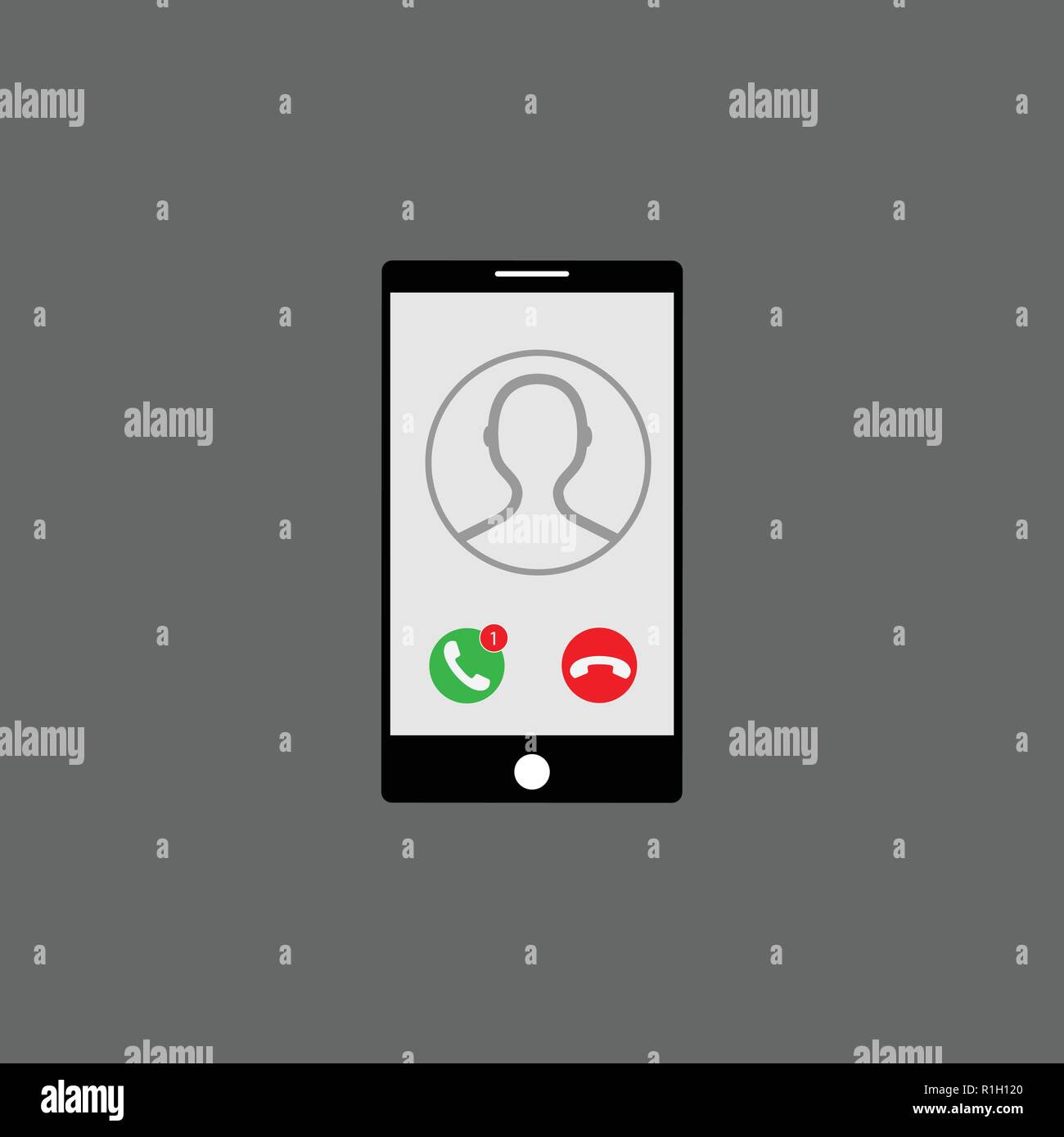SmartPhone-Symbol. Rufzeichen. Vector Illustration flach Stock Vektor