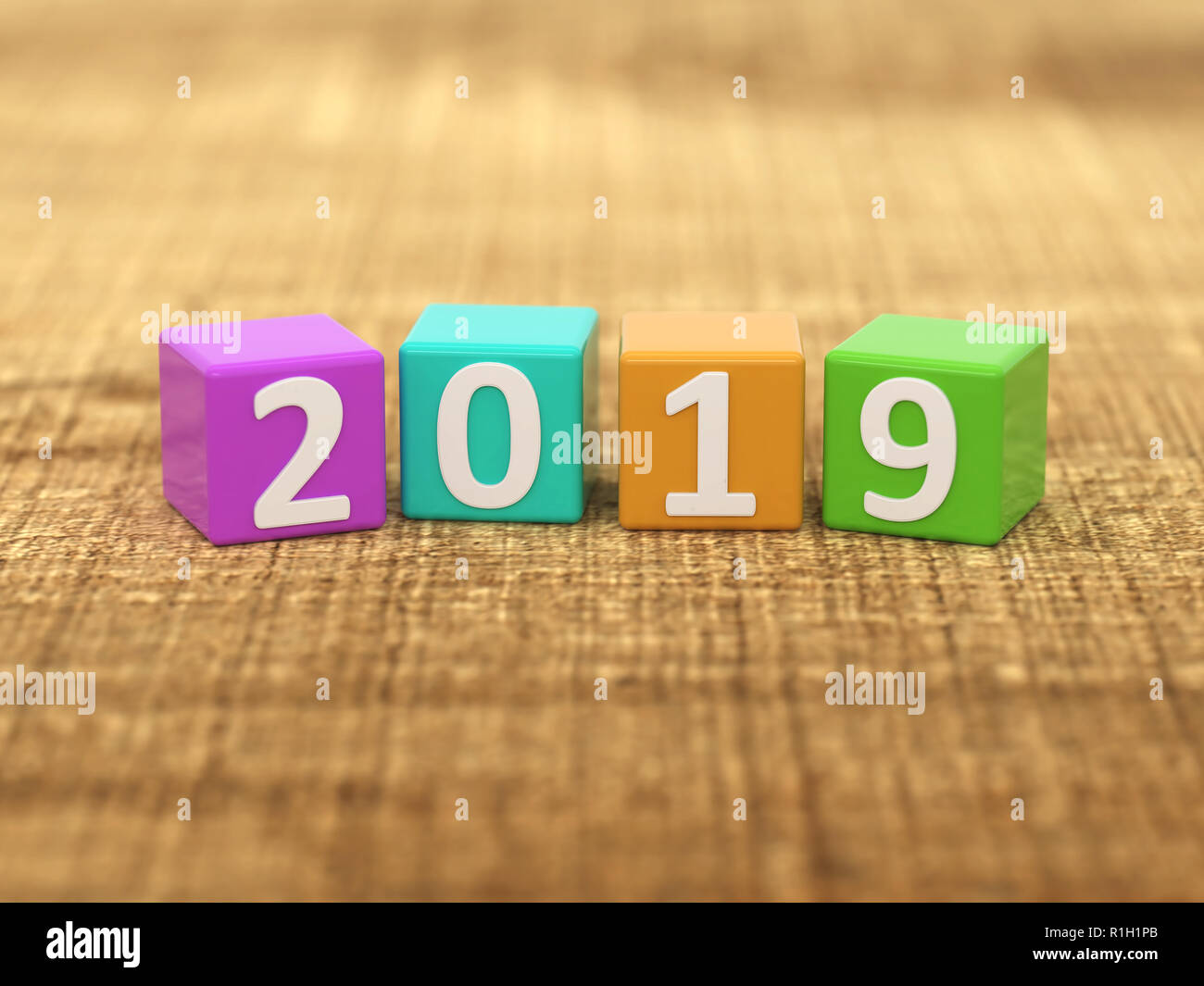 Neues Jahr 2019 Creative Design Concept-gerenderten 3D-Bild Stockfoto