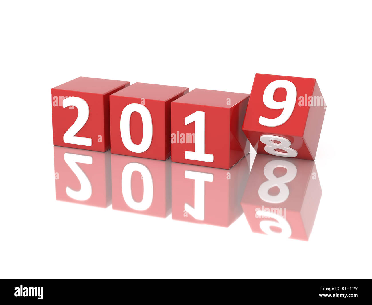 Neues Jahr 2019 Creative Design Concept-gerenderten 3D-Bild Stockfoto