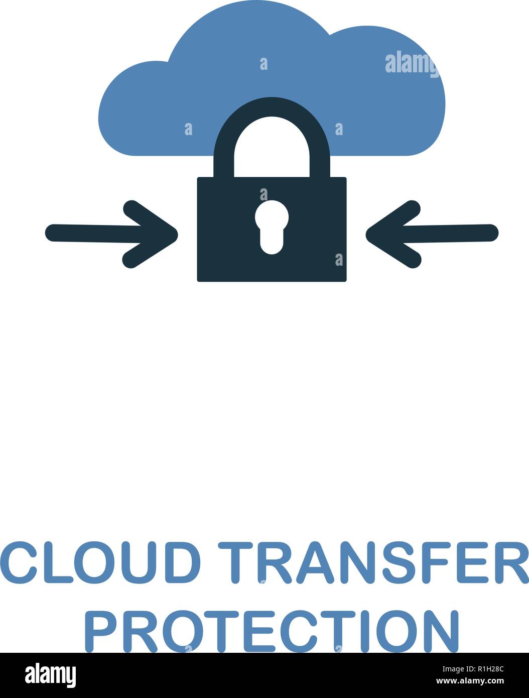 Cloud Transfer Schutz Symbol in zwei Farben. Premium Design von Internet Security Icons Collection. Pixel Perfect einfache Piktogramm cloud transfer Schutz Symbol für Web Design und Druck. Stock Vektor