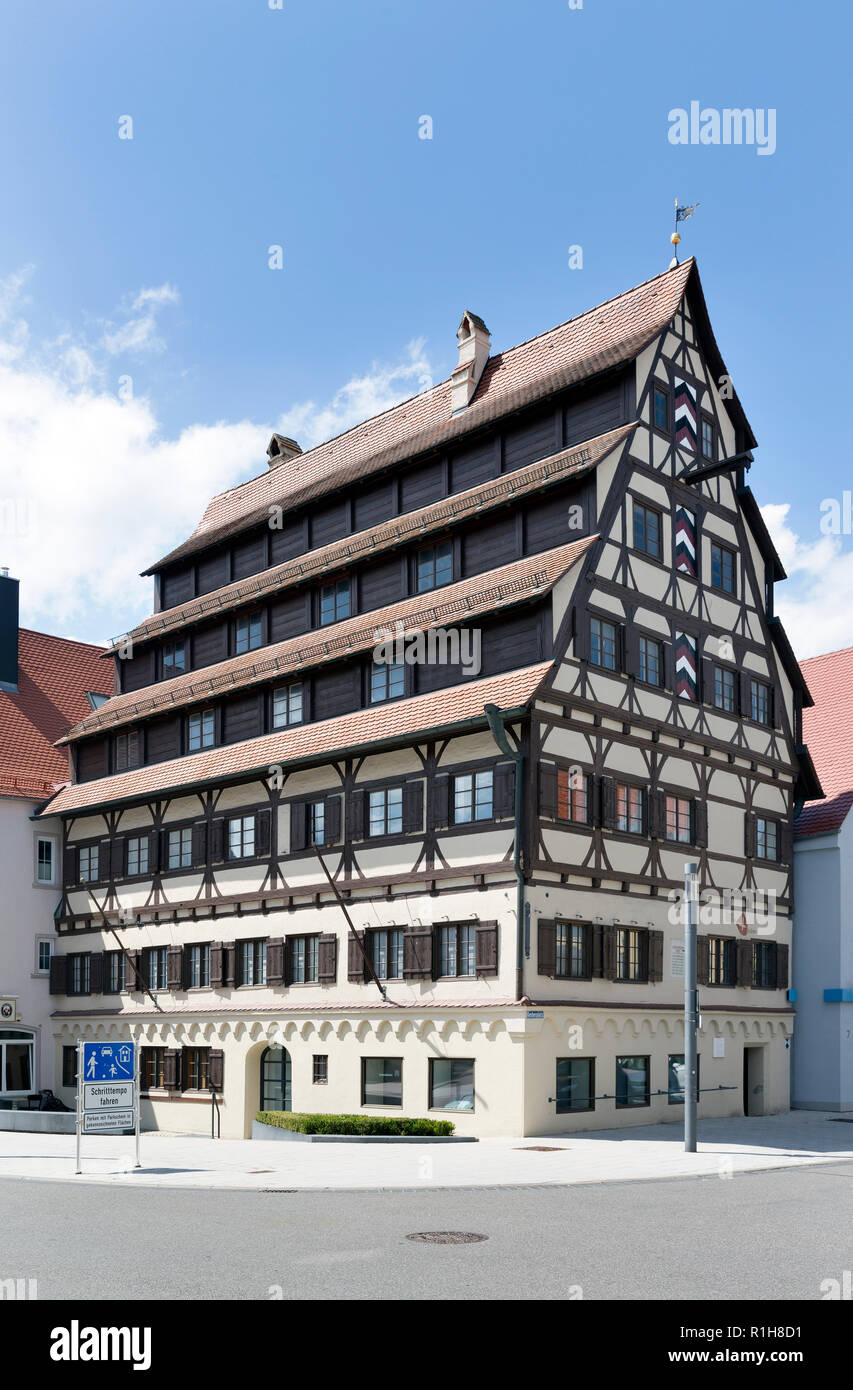 Gerber Haus oder 7-dach haus, Memmingen, Schwaben, Bayern, Deutschland Stockfoto