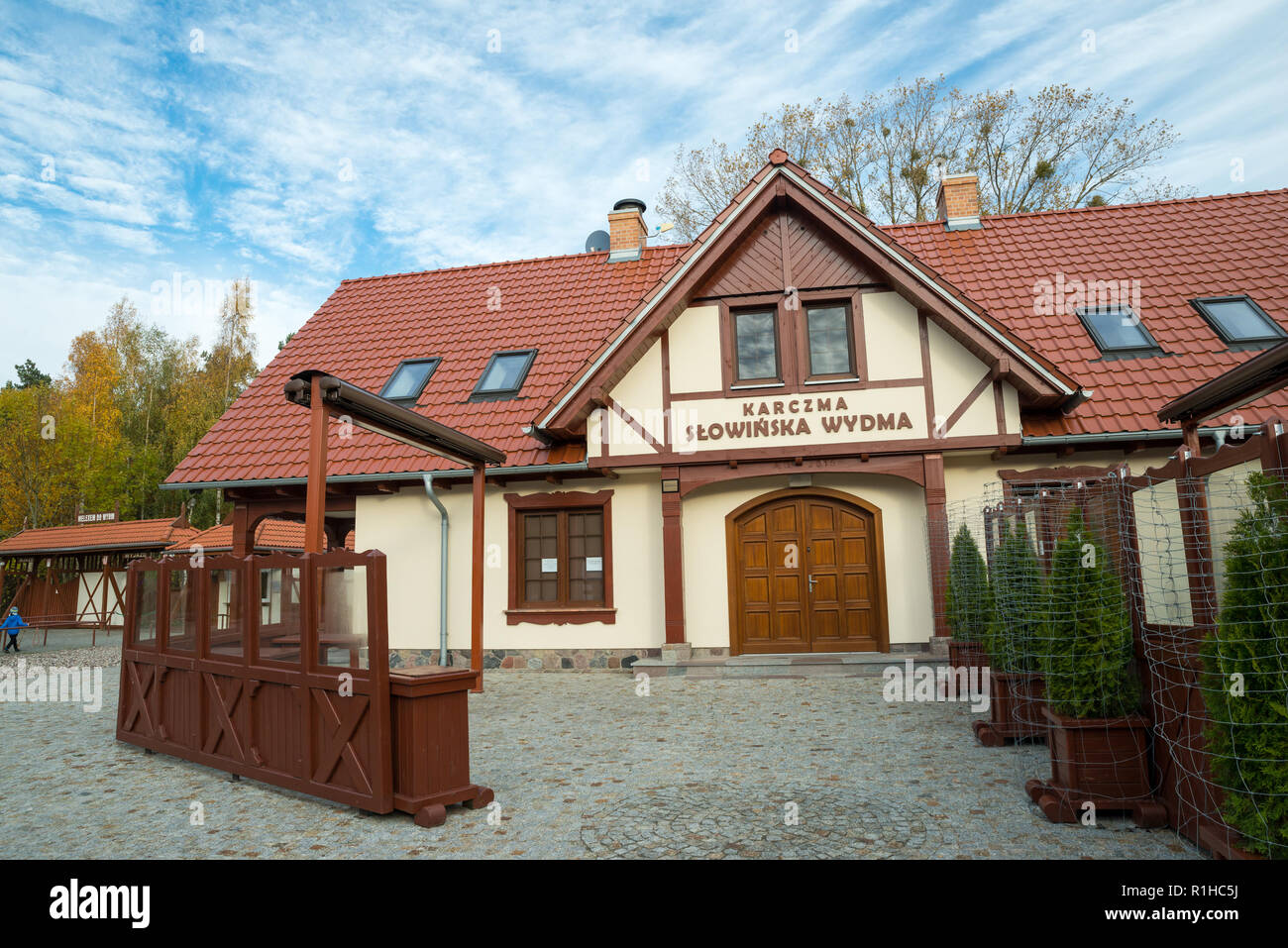 Der lowiańska wydma' Restaurant in Leba, Woiwodschaft Pommern, Polen, Europa Stockfoto
